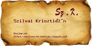 Szilvai Krisztián névjegykártya